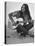 Folk Singer Joan Baez Strumming Her Guitar on the Beach Near Her Home-Ralph Crane-Premier Image Canvas