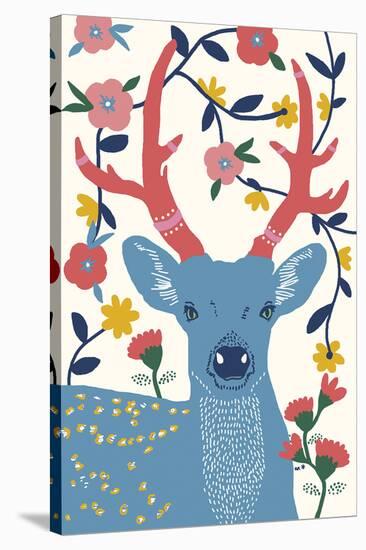 Folklore Deer-Emilie Ramon-Stretched Canvas