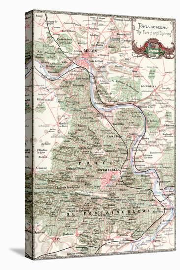 "Fontainebleau: The Forest and Environs" French Map from the 1800s-Piddix-Stretched Canvas