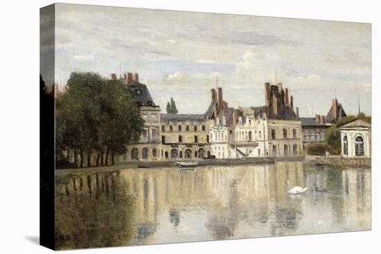 Fontainebleau - View of the Chateau and Lake-Jean-Baptiste-Camille Corot-Premier Image Canvas