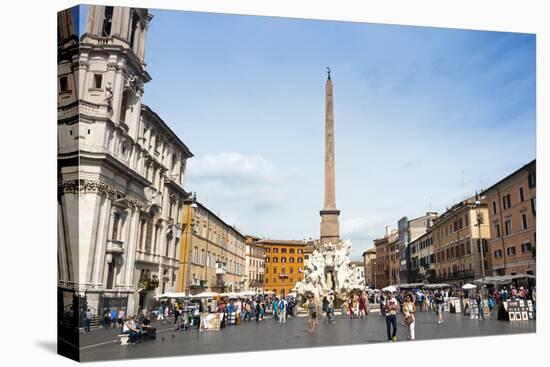 Fontana Dei Quattro Fiumi, Topped by the Obelisk of Domitian, Piazza Navona, Rome, Lazio, Italy-Nico Tondini-Premier Image Canvas