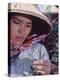 Food: Chinese Woman Picking Shoots from a Tea Plant-Michael Rougier-Premier Image Canvas