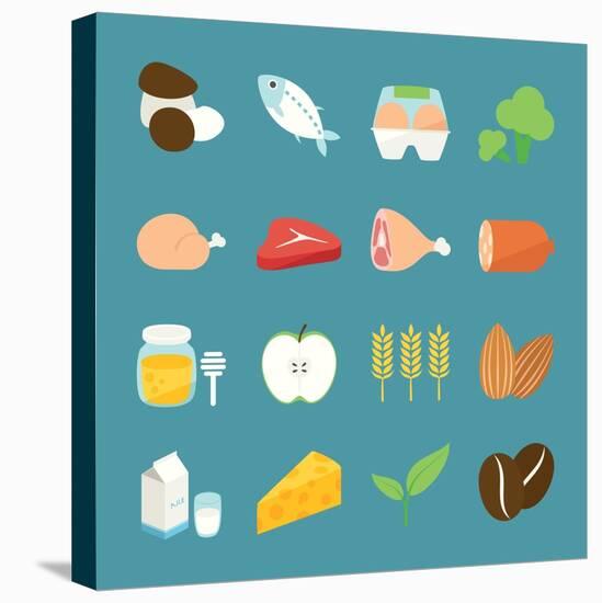 Food Icons-kibsri-Stretched Canvas