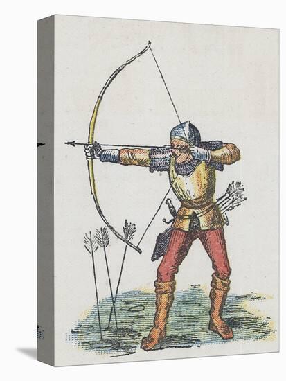 Foot Archer with Long Bow-English School-Premier Image Canvas