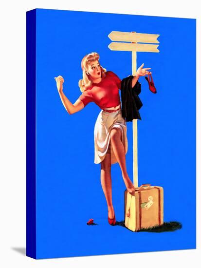 Foot-Loose Pin-Up 1944-Gil Elvgren-Stretched Canvas
