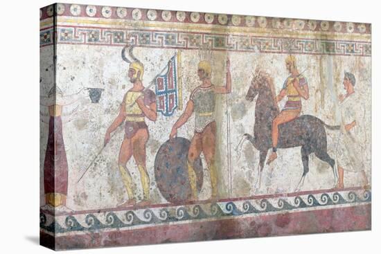 Foot Soldiers and Cavalry, Tomb Painting from Paestum-null-Premier Image Canvas