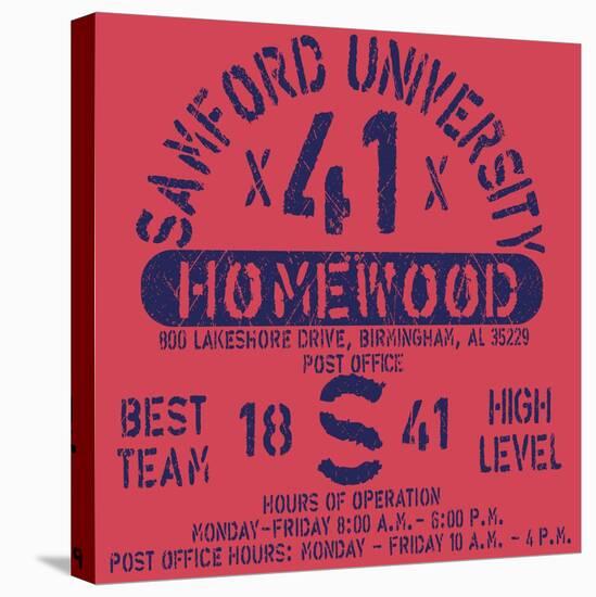 Football Athletic Sport Samford Typography, T-Shirt Graphics, Vectors-emeget-Stretched Canvas