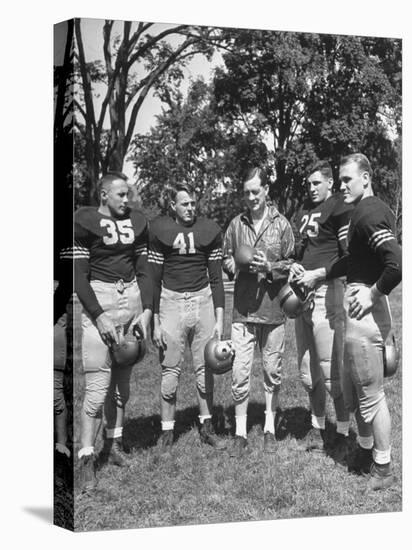 Football Coach Earl Blaik Working with Players Felix Blanchard, Glenn Davis, and Thomas Mcwilliams-null-Premier Image Canvas