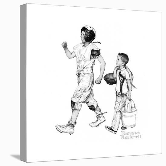 Football Hero-Norman Rockwell-Premier Image Canvas