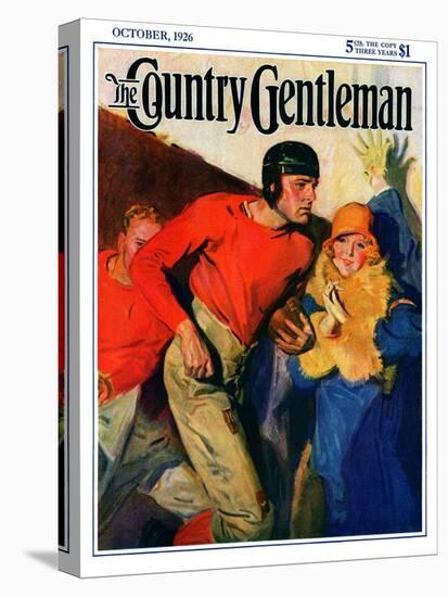 "Football Player and Fan," Country Gentleman Cover, October 1, 1926-McClelland Barclay-Premier Image Canvas