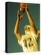 Football Player Reaching Up To Catch a Ball-null-Premier Image Canvas