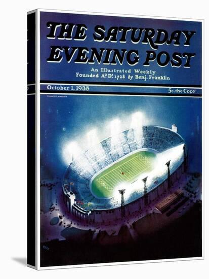 "Football Stadium at Night," Saturday Evening Post Cover, October 1, 1938-Wesley Neff-Premier Image Canvas