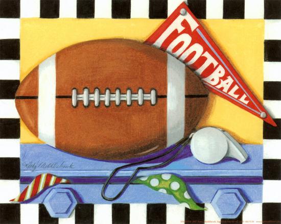 Football-Kathy Middlebrook-Stretched Canvas