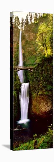 Footbridge in Front of a Waterfall, Multnomah Falls, Columbia River Gorge, Multnomah County, Ore...-null-Premier Image Canvas