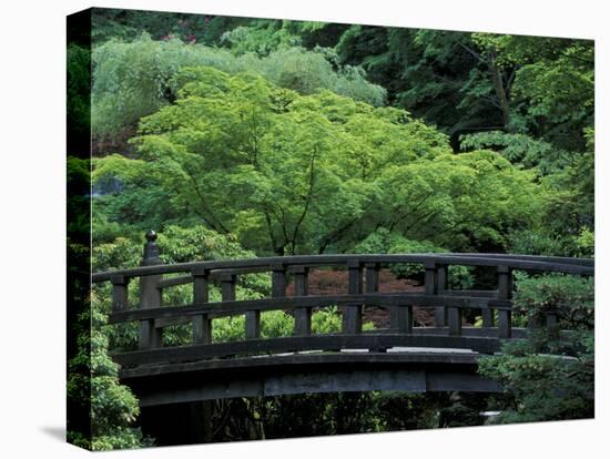 Footbridge in Japanese Garden, Portland, Oregon, USA-Adam Jones-Premier Image Canvas