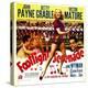 Footlight Serenade, John Payne, Betty Grable, Victor Mature on Window Card, 1942-null-Stretched Canvas