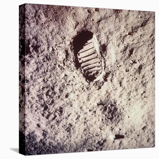 Footprint Left by Astronaut on Lunar Soil During Apollo 11 Lunar Mission in Walk on Moon's Surface-null-Premier Image Canvas