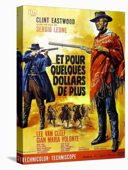 For a Few Dollars More, Clint Eastwood on French Poster Art, 1965-null-Stretched Canvas