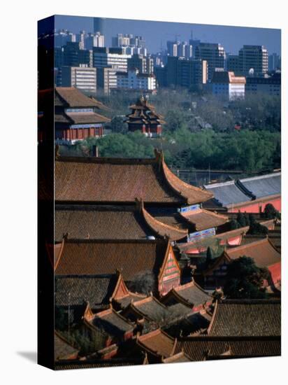Forbidden City and Modern Buildings in Distance, Beijing, China-Martin Moos-Premier Image Canvas