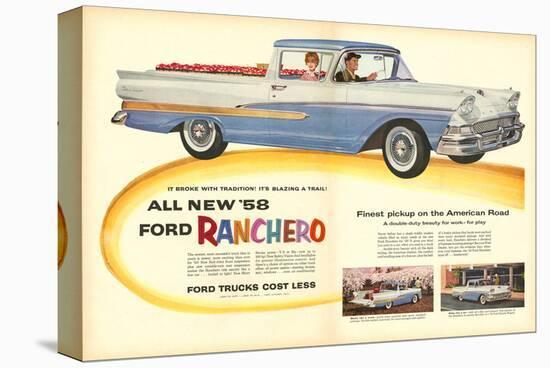 Ford 1958 All New `58 Ranchero-null-Stretched Canvas