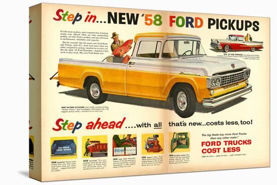 Ford 1958 New `58 Pickups-null-Stretched Canvas