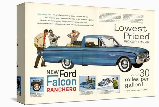 Ford 1960 New Falcon Ranchero Stretched Canvas Print By Artcom