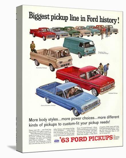 Ford 1963 Biggest Pickup Line-null-Stretched Canvas