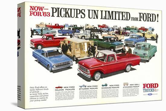 Ford 1963 Pickups Unlimited-null-Stretched Canvas