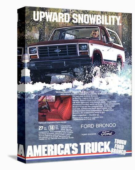 Ford 1983 Bronco Snowbility-null-Stretched Canvas