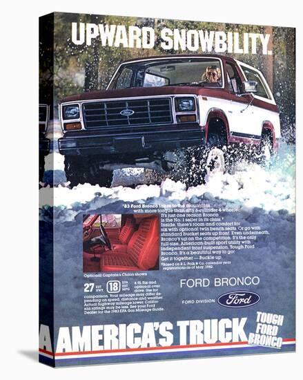 Ford 1983 Bronco Snowbility-null-Stretched Canvas