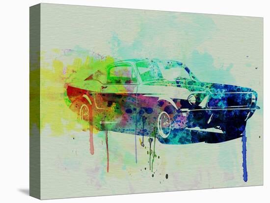 Ford Mustang Watercolor 2-NaxArt-Stretched Canvas