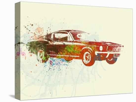 Ford Mustang Watercolor-NaxArt-Stretched Canvas