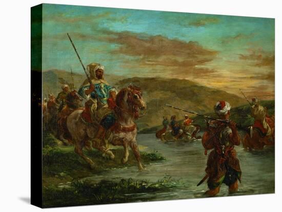 Fording a River in Morocco, 1858-Eugene Delacroix-Premier Image Canvas