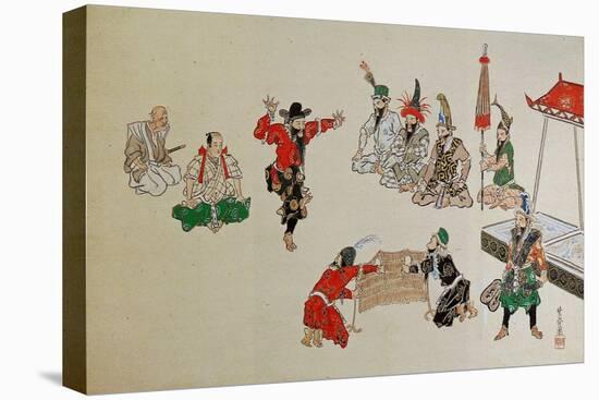 Foreigners Playing Sumo-Kyosai Kawanabe-Premier Image Canvas