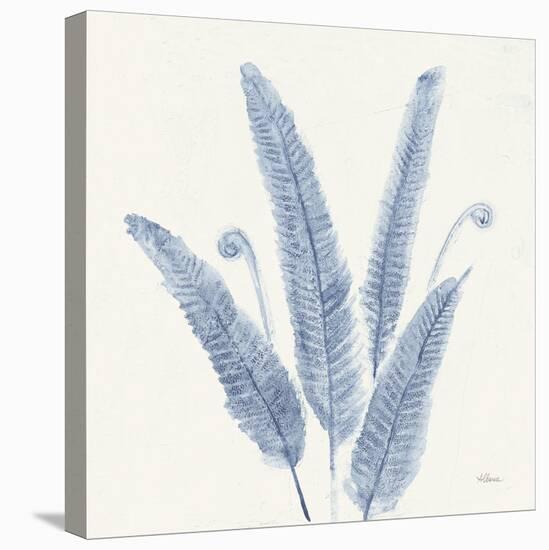 Forest Ferns II v2 Blue-Albena Hristova-Stretched Canvas