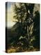 Forest Floor with a Toad and a Lizard, a Bullfinch on a Branch of Ivy Above and a Mountain Beyond-Giovanni Battista Salvi da Sassoferrato-Premier Image Canvas