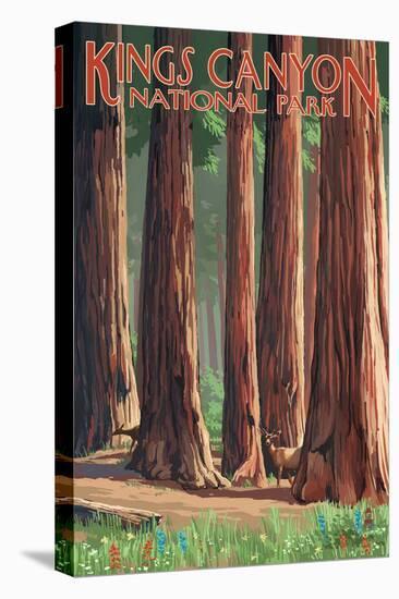 Forest Grove in Spring - Kings Canyon National Park, California-Lantern Press-Stretched Canvas