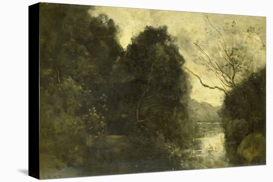 Forest Pond-Jean-Baptiste-Camille Corot-Stretched Canvas