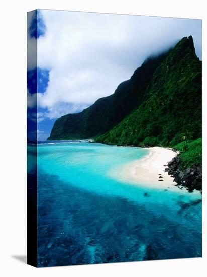 Forested Hills, Beach and Lagoon, American Samoa-Peter Hendrie-Premier Image Canvas