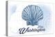 Forks, Washington - Scallop Shell - Blue - Coastal Icon-Lantern Press-Stretched Canvas