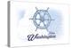 Forks, Washington - Ship Wheel - Blue - Coastal Icon-Lantern Press-Stretched Canvas