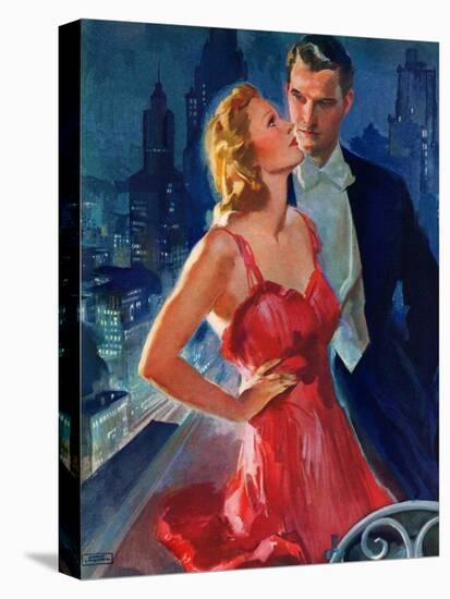 "Formal Couple on Balcony,"July 30, 1938-John LaGatta-Premier Image Canvas