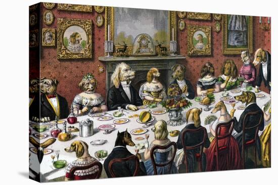 Formal Dinner Party for Dogs, 1893-null-Premier Image Canvas