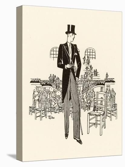 Formal Wear: Morning Suit with Top Hat, Cane and Spats-null-Stretched Canvas