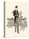 Formal Wear: Morning Suit with Top Hat, Cane and Spats-null-Stretched Canvas