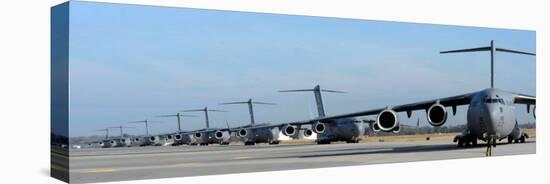 Formation of U.S. Air Force C-17 Globemaster III's Prepare for Departure-Stocktrek Images-Premier Image Canvas