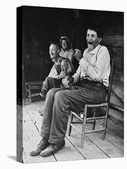 Former Confederate Soldier John Salling in Chair on Front Porch with friends in Scott County-Allan Grant-Premier Image Canvas