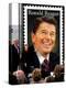 Former First Lady and Giant Replica of US Postage Stamp Honoring Late Husband, Ronald Reagan-null-Premier Image Canvas