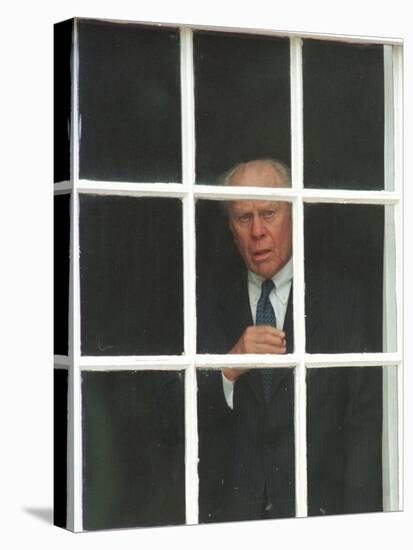 Former President Gerald Ford Peers out a Window-null-Premier Image Canvas