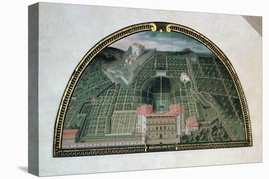 Fort Belvedere and the Pitti Palace from a Series of Lunettes Depicting Views of the Medici Villas-Giusto Utens-Premier Image Canvas